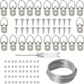 Nobrand 230696639363 D Ring Picture Hangers Kit Heavy Duty D-ring Hanging Hooks Medium