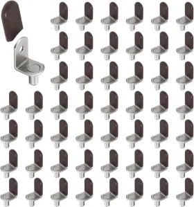 Nobrand 298083392956 1/4 Inch 6.35mm Shelf Support Peg 50 Pcs Cabinet Pins L-brown
