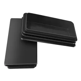 G007 Nobrand 2 Inch X4 Od Rectangular Tube Plug Non-slip Plastic End Cap Black 50x100mm