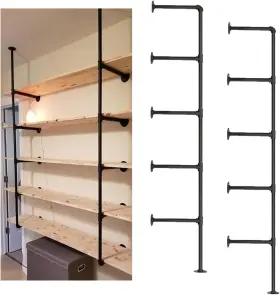 2pcsx5tier Nobrand Mdg004 Iron Pipe Shelf Bracket Black 68 Inch X10 Hardware