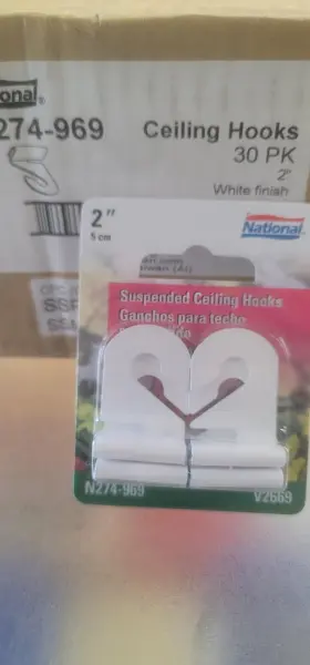 N274-969 Nobrand 30pairs Of Drop Ceiling Hooks National Brand All White Color