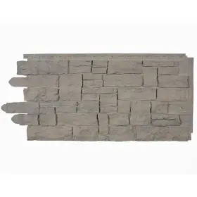 100140001 Novik Faux Stone Siding 20.3 Inch X45 Durable Composite Dry Stack Panel Aspen/gray
