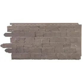 100140002 Novik Faux Stone Siding 9.26 Inch Hx45 Wx16.46 D Composite Dry Stack In Smoke Gray