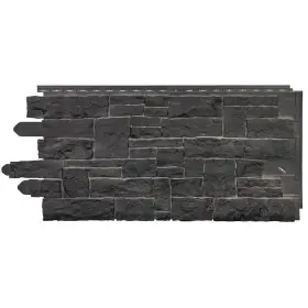 100140005 Novik Stone Siding 20.3 Inch X 45 Dry Stack Seamless Joints Black Onyx 10 Panels