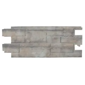 100440200 Novik Faux Stone Siding 18.5 Inch X48 Phc Premium Hand Cut Smoke Composite White