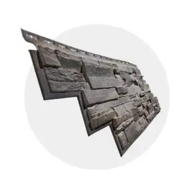100540002 Novik Stone Siding 13.1 Inch X 41.5 Composite Basalt 10 Panels Per Box 25.2-sqft
