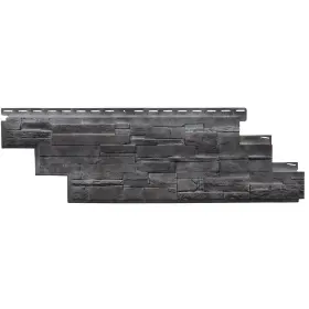 100540009 Novik Faux Stone Siding 42.65 Inch Lx13.63 Wx10.25 H Composite Dry Stack Gray