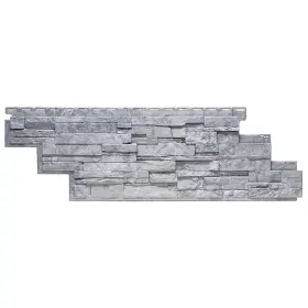 100546001 Novik Faux Stone Siding 13.63 Inch X10.25 Durable 22 Lb Composite Dry Stack Grigio