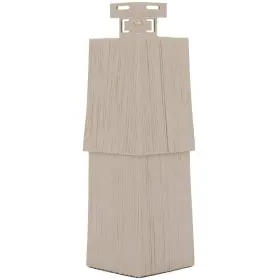120060024 Novik Faux Stone Siding 4.5 Inch X14.6 Roughsawn Shake Polymer Corner Panel Beige