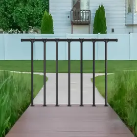 2087 Novimango Metal Deck Railing Flat Kit Porch Outdoor Black
