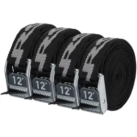 60031.01.104 Nrs 1 Inch Heavy Duty Tie Down Strap 4 Pack Stealth Black 12ft
