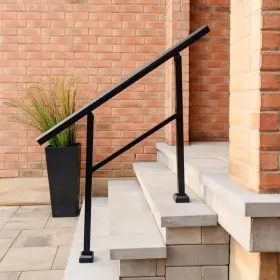 Blsk3s Nuvo Iron 34.75 Inch H X 48 W Black Aluminum Stair Railing Kit