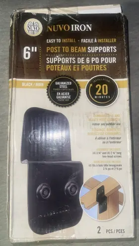 P2b7 Nuvo Iron 6 Inch Post To Beam Supports 5 X 9 875 2pcs - Black