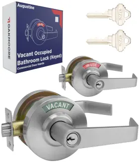 Oakmoore 612461551337 Keyed Entry Commercial Door Handle Silver Heavy Duty Locks