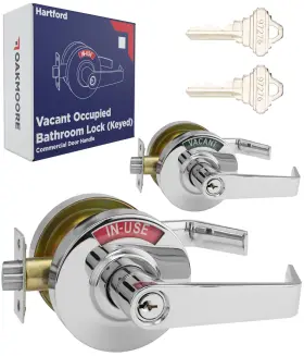 Oakmoore 612461739384 Keyed Entry Commercial Door Handle Chrome Heavy Duty Locks