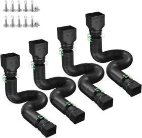 Og-152 Ogutter Rain Gutter Downspout Extensions Extender For 4 Pack Black