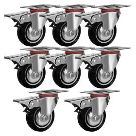 Bhat12-1463 Online Best Service 8 Pack Quality 3 Inch Swivel Caster Wheels With Double Brake Non Skid No Mark Pac