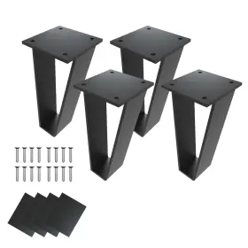 B0bkb1942m Orgerphy 6 Inch Black Metal Bench/table Legs Triangle Heavy Duty - Set Of 4