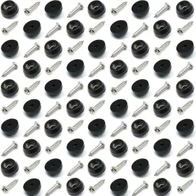 B07rlz491b Otrestodyl Black Round Non-slip Rubber Feet With Stainless Screws For Cutting Boards 100 Pk