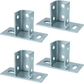 Ottff 711181386134 4-pack 2-slot U Post Base For 1-5/8 Inch Square Strut Channel 3/16 Thick