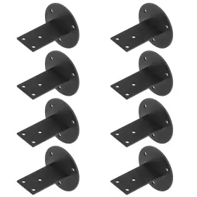 Ftzj08-b-t8 Ottff 8 Pack Black Stair Handrail Bracket For Square Wood Railing Wall Mount Flat