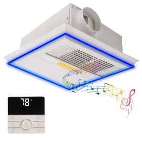 Ouayrhea 766679300079 Bathroom Exhaust Fan With Bluetooth Speaker Light Hea