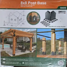 8x8-pb-ls Ozco Oriental Wood Ties Building Products 8 Inch X Post Base Laredo Sunset