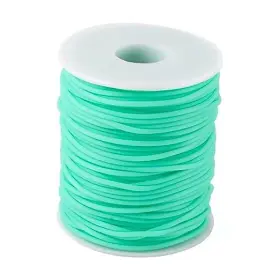 Rcor-r007-2mm-16-yilis Pandahall 54.68 Yards/roll Hollow Pipe Tubuing Rubber Cord With 2mm Aquamarine