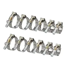 Panjinhub 664404916185 20 Pack 6 Sizes T-bolt Hose Clamps Set Working Range 28-64mm For 0.75 Inch - 2