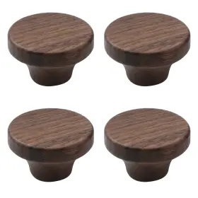 Pastlla Frs1094 4pcs Wood Drawer Knobs 1.6 Inch Single Hole Knob Black Walnut