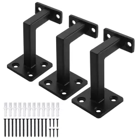 Jn-0143-bk03-us Patioer Handrail Brackets Heavy Duty Steel Square Hand Rail Bracket Stair Banister 3 Pk