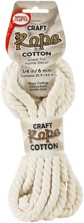 Ccr14 Pepperell Cotton Craft Rope .25 Inch X18ft-white