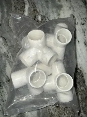 075-4w Performance Pvc 3/4 Inch Furniture Grade 4-way Side Outlet Tee Fitting - 8 Pack