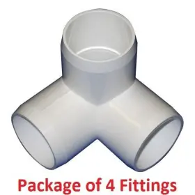 100-3w Performance Pvc 1 Inch Furniture Grade 3-way Side Outlet Tee Fitting - 4 Pack