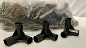 125-3w Performance Pvc 1/2 Inch Furniture Grade 3-way Corner Elbow Fitting - Black-pk Of 38