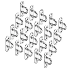Peroup 609044637762 20 Pcs Pad Eye Plate 1.8 Inch 304 Stainless Steel Ceiling U Hook Silver