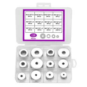 Usp-031 Piankeke 110 Pcs Flat Washers For Screws Bolts Stainless Steel Fender 3 Cm Silver
