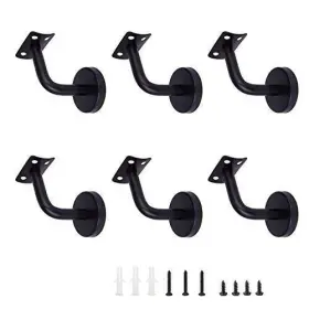 Pipafox 791759500001 Heavy Duty Stainless Steel Railing Bracket Set 6 Pcs Staircase Handrail Brac