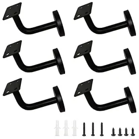 Pipafox 791759500469 6 Pcs Stainless Steel Stair Handrail Bracket Heavy Duty 60mm X 75mm