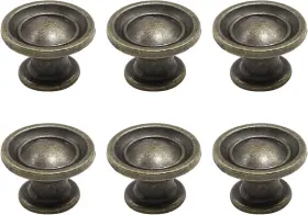Wq210913-0007 Piutouyar 6 Pack Bronze Vintage Dresser Knobs Round Knob