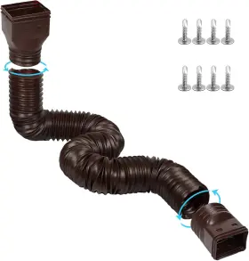 Plusgutter 445029771785 11.5ft Long Gutter Downspout Extensions Flexible 4 Inch Diameter Drain Ex