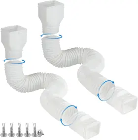 Plusgutter B09ysw2qbl White-2pack Rain Gutter Downspout Extensions Flexible Drain Downspou