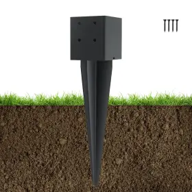 Jj92756 Postybay 1 Pcs 4 Inch X4 Fence Post Anchor 16 Internal 3.6 X3.6 Heavy Duty Metal Ground