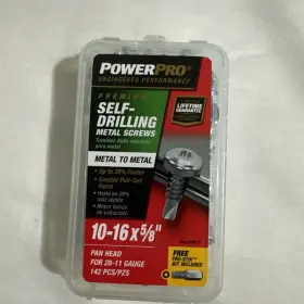 142-ct Powerpro 116117 Power Pro Metal Screws Self-drilling Pan Head 10-16 X 5/8- Inch