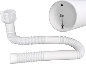 Uspre20 Prestantious 8.5ft Long Gutter Downspout Extensions 2 Inch Id Small Size White-1 Pack