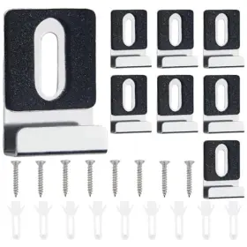 Pred-240267p8 Pretwad 8 Pcs Heavy Duty Metal Mirror Holder Clip Kit - Stainless Steel Frameless