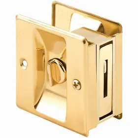 N-6771 Prime Line Products 2 Pack Brass Pocket Door Privacy Lock N 6771