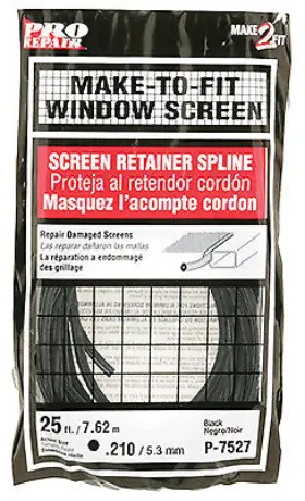 P-7527 Prime Line Products 10 Pack Screen Retainer Spline Black 7/32- Inch X 25-ft. P 7527