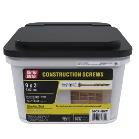 212gcs10bkr Primesource Building Products Grip-rite #9 X 2-1/2 Inch Star Drive Gold Zinc