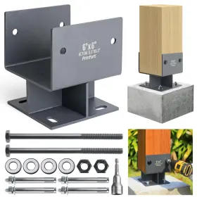 Pr008-sn-6-1p Prinfort Stainless Steel 6 Inch X6 Actual 5.5 X5.5 Post Base Bracket Concrete Ushape Dry